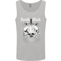 Death Wish Skulls Snakes Biker Gothic Demon Mens Vest Tank Top Sports Grey