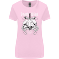 Death Wish Skulls Snakes Biker Gothic Demon Womens Wider Cut T-Shirt Light Pink