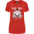 Death Wish Skulls Snakes Biker Gothic Demon Womens Wider Cut T-Shirt Red