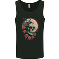 Death at Moon Skull With Roses at Night Gothic Mens Vest Tank Top Black