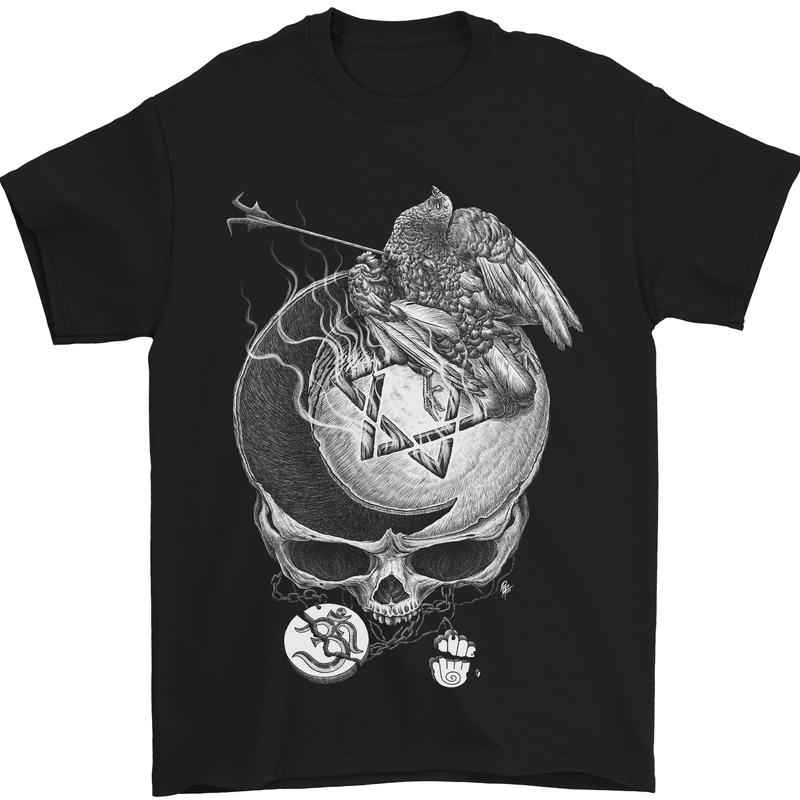 Death to Religion Skull Atheist Atheism FSM Mens T-Shirt Cotton Gildan Black