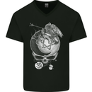 Death to Religion Skull Atheist Atheism FSM Mens V-Neck Cotton T-Shirt Black