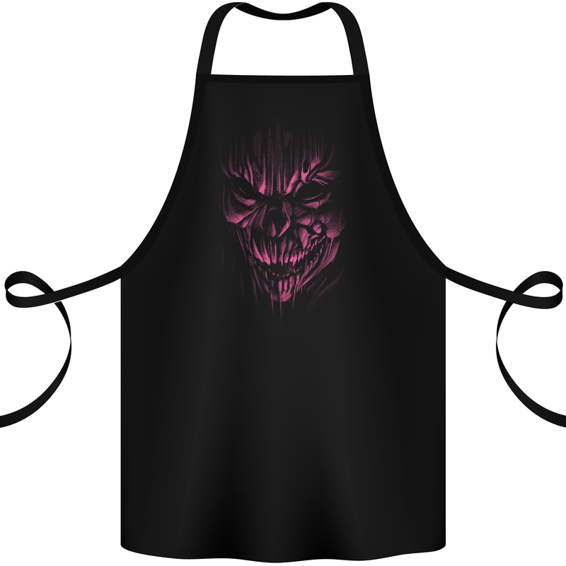 Demon Skull Devil Satan Grim Reaper Gothic Cotton Apron 100% Organic Black