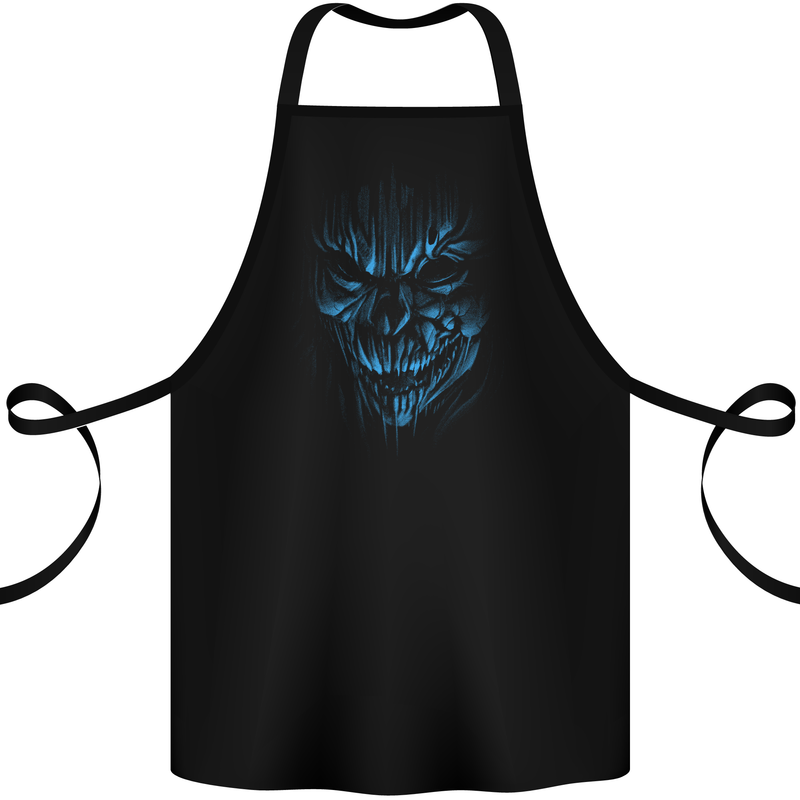 Demon Skull Devil Satan Grim Reaper Gothic Cotton Apron 100% Organic Black