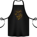 Demon Skull Devil Satan Grim Reaper Gothic Cotton Apron 100% Organic Black