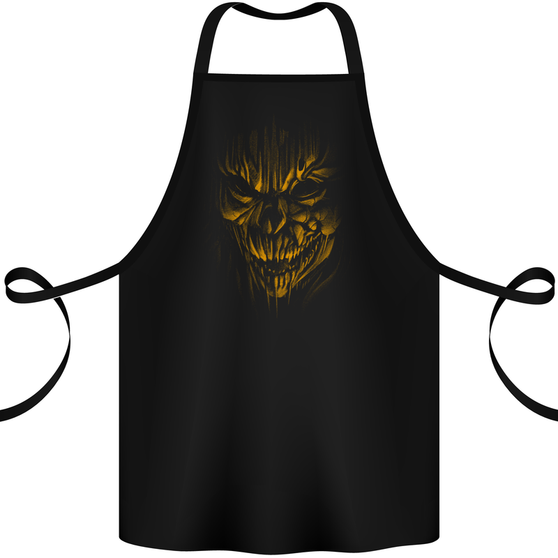 Demon Skull Devil Satan Grim Reaper Gothic Cotton Apron 100% Organic Black