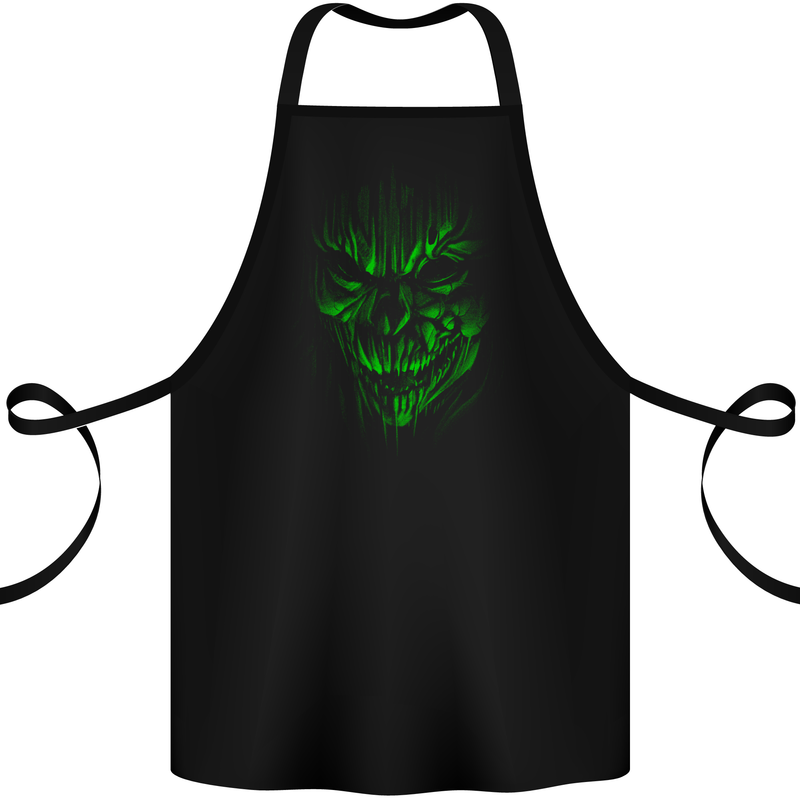Demon Skull Devil Satan Grim Reaper Gothic Cotton Apron 100% Organic Black