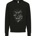 Demon Skull Devil Satan Grim Reaper Gothic Kids Sweatshirt Jumper Black