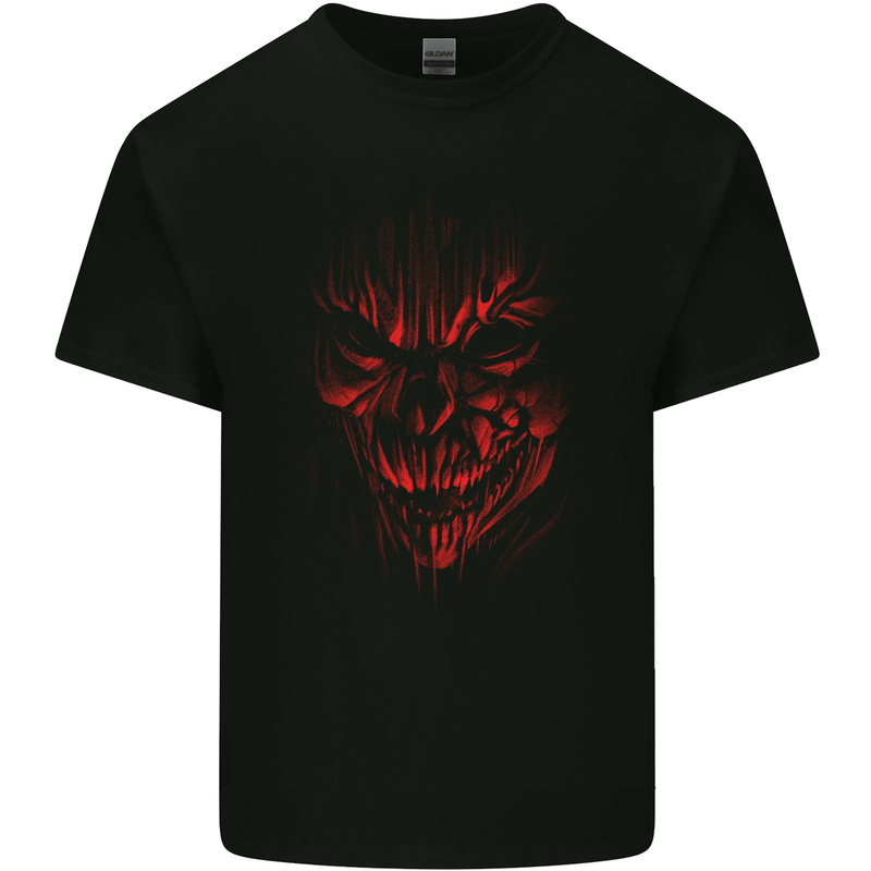 Demon Skull Devil Satan Grim Reaper Gothic Kids T-Shirt Childrens Black