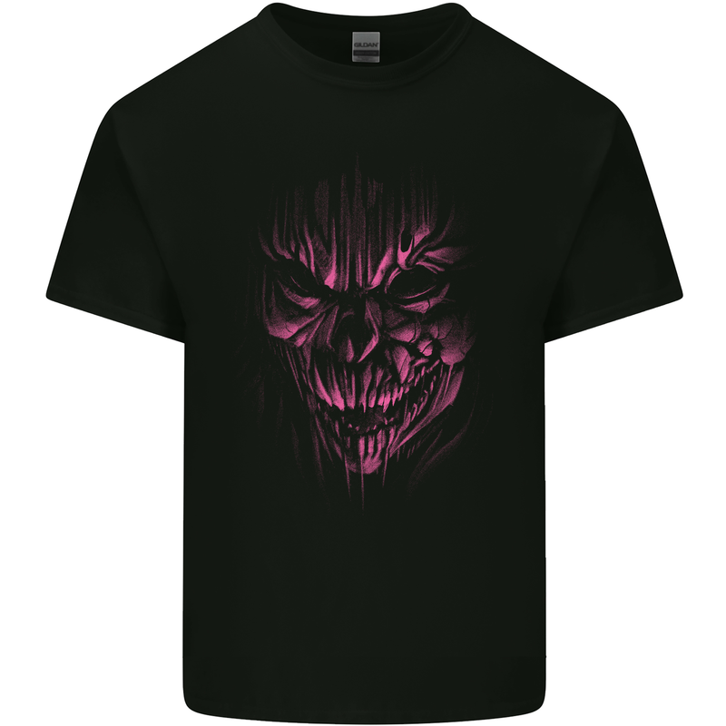 Demon Skull Devil Satan Grim Reaper Gothic Kids T-Shirt Childrens Black