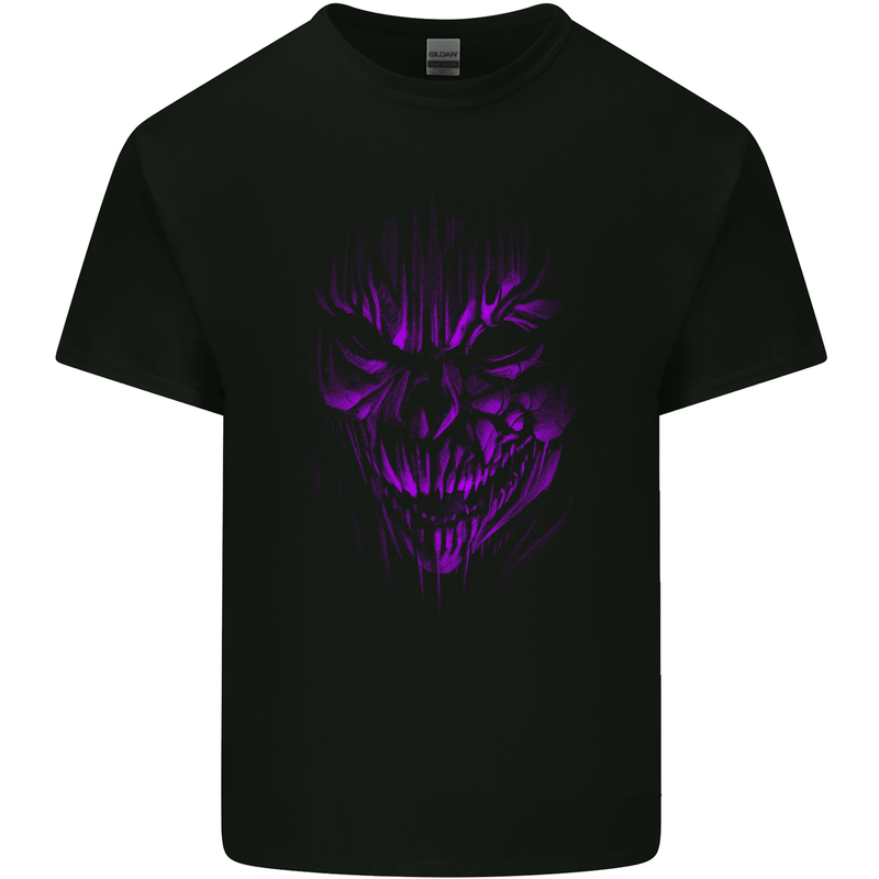 Demon Skull Devil Satan Grim Reaper Gothic Kids T-Shirt Childrens Black
