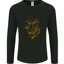 Demon Skull Devil Satan Grim Reaper Gothic Mens Long Sleeve T-Shirt Black