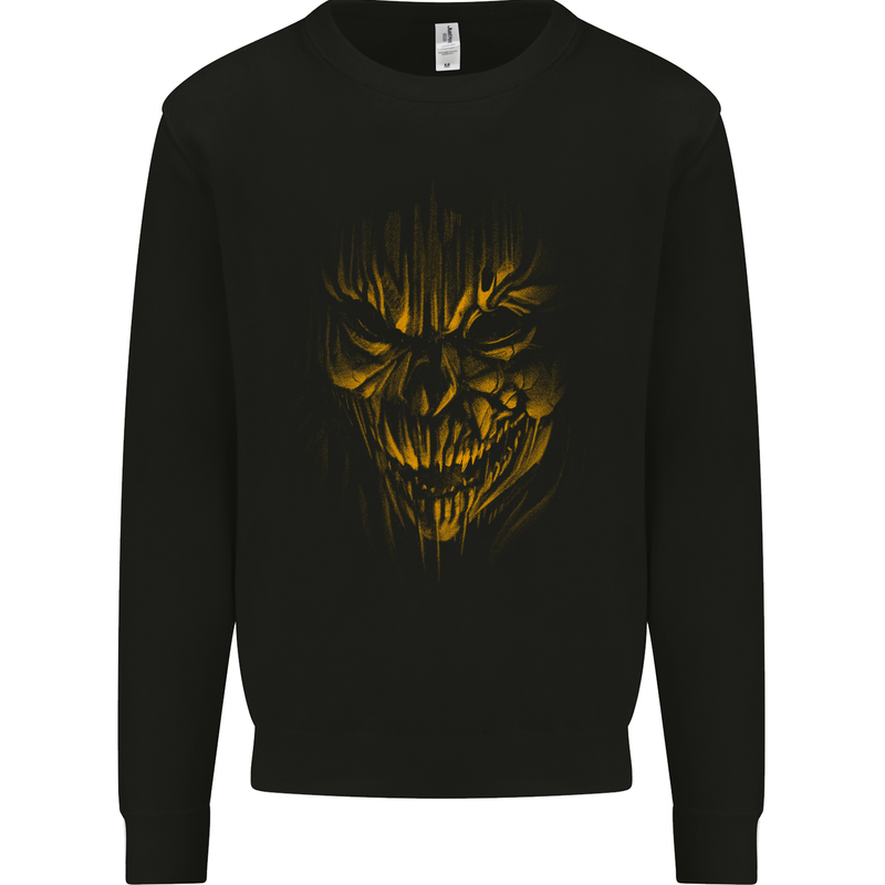 Demon Skull Devil Satan Grim Reaper Gothic Mens Sweatshirt Jumper Black