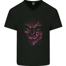 Demon Skull Devil Satan Grim Reaper Gothic Mens V-Neck Cotton T-Shirt Black