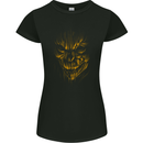 Demon Skull Devil Satan Grim Reaper Gothic Womens Petite Cut T-Shirt Black