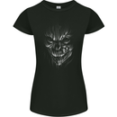 Demon Skull Devil Satan Grim Reaper Gothic Womens Petite Cut T-Shirt Black