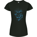 Demon Skull Devil Satan Grim Reaper Gothic Womens Petite Cut T-Shirt Black