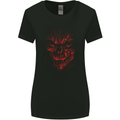 Demon Skull Devil Satan Grim Reaper Gothic Womens Wider Cut T-Shirt Black