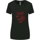 Demon Skull Devil Satan Grim Reaper Gothic Womens Wider Cut T-Shirt Black