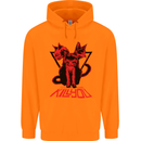 Demonic Cats Halloween Horror Witch Demons Childrens Kids Hoodie Orange