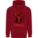 Demonic Cats Halloween Horror Witch Demons Childrens Kids Hoodie Red