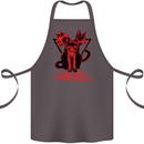 Demonic Cats Halloween Horror Witch Demons Cotton Apron 100% Organic Dark Grey