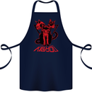 Demonic Cats Halloween Horror Witch Demons Cotton Apron 100% Organic Navy Blue