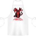 Demonic Cats Halloween Horror Witch Demons Cotton Apron 100% Organic White