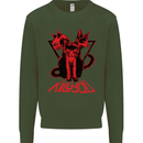 Demonic Cats Halloween Horror Witch Demons Kids Sweatshirt Jumper Forest Green