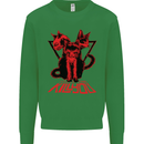 Demonic Cats Halloween Horror Witch Demons Kids Sweatshirt Jumper Irish Green