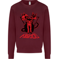 Demonic Cats Halloween Horror Witch Demons Kids Sweatshirt Jumper Maroon