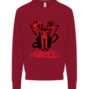 Demonic Cats Halloween Horror Witch Demons Kids Sweatshirt Jumper Red