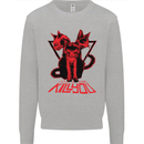 Demonic Cats Halloween Horror Witch Demons Kids Sweatshirt Jumper Sports Grey
