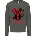Demonic Cats Halloween Horror Witch Demons Kids Sweatshirt Jumper Storm Grey