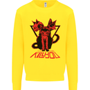Demonic Cats Halloween Horror Witch Demons Kids Sweatshirt Jumper Yellow