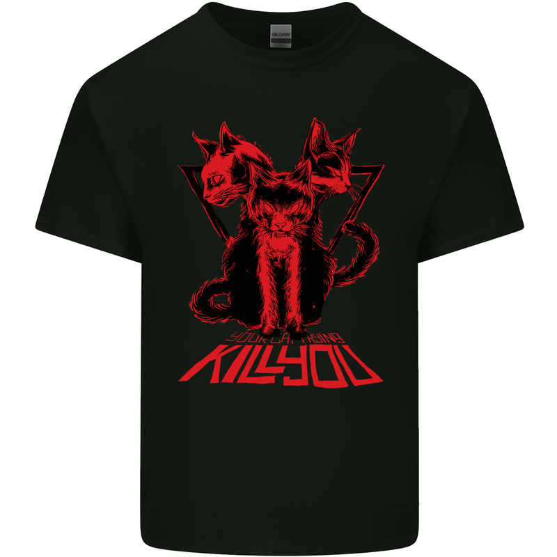 Demonic Cats Halloween Horror Witch Demons Kids T-Shirt Childrens Black