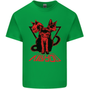 Demonic Cats Halloween Horror Witch Demons Kids T-Shirt Childrens Irish Green
