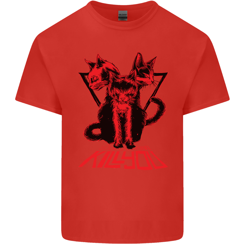 Demonic Cats Halloween Horror Witch Demons Kids T-Shirt Childrens Red