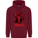 Demonic Cats Halloween Horror Witch Demons Mens 80% Cotton Hoodie Maroon