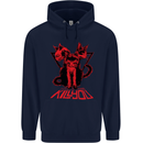 Demonic Cats Halloween Horror Witch Demons Mens 80% Cotton Hoodie Navy Blue