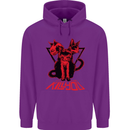 Demonic Cats Halloween Horror Witch Demons Mens 80% Cotton Hoodie Purple