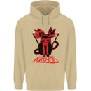 Demonic Cats Halloween Horror Witch Demons Mens 80% Cotton Hoodie Sand