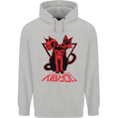 Demonic Cats Halloween Horror Witch Demons Mens 80% Cotton Hoodie Sports Grey