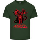 Demonic Cats Halloween Horror Witch Demons Mens Cotton T-Shirt Tee Top Forest Green