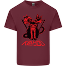 Demonic Cats Halloween Horror Witch Demons Mens Cotton T-Shirt Tee Top Maroon