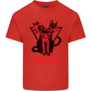 Demonic Cats Halloween Horror Witch Demons Mens Cotton T-Shirt Tee Top Red