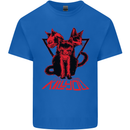 Demonic Cats Halloween Horror Witch Demons Mens Cotton T-Shirt Tee Top Royal Blue
