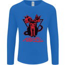 Demonic Cats Halloween Horror Witch Demons Mens Long Sleeve T-Shirt Royal Blue
