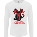 Demonic Cats Halloween Horror Witch Demons Mens Long Sleeve T-Shirt White