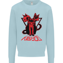 Demonic Cats Halloween Horror Witch Demons Mens Sweatshirt Jumper Light Blue